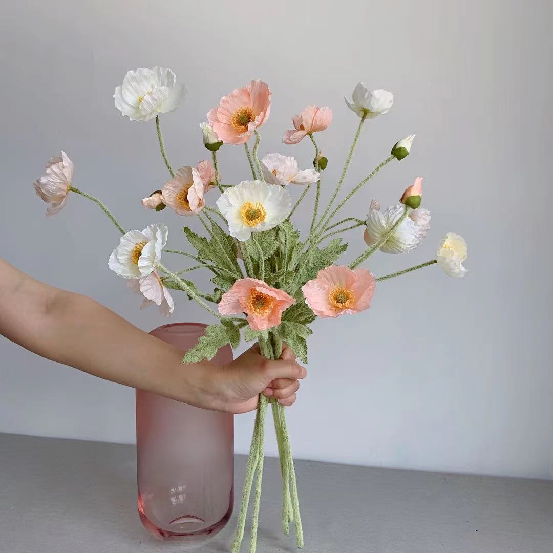Fake Poppy Silk Flowers Long S - Florist Supply Bulk recension och pris